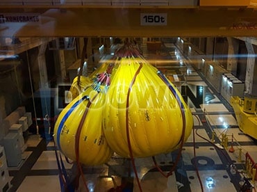 low headroom crane test water bags crane load test water weight bags